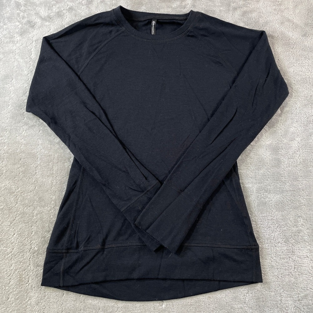Backcountry Base Layer Top Shirt Womens Small Black Merino Wool Outdoor Active
